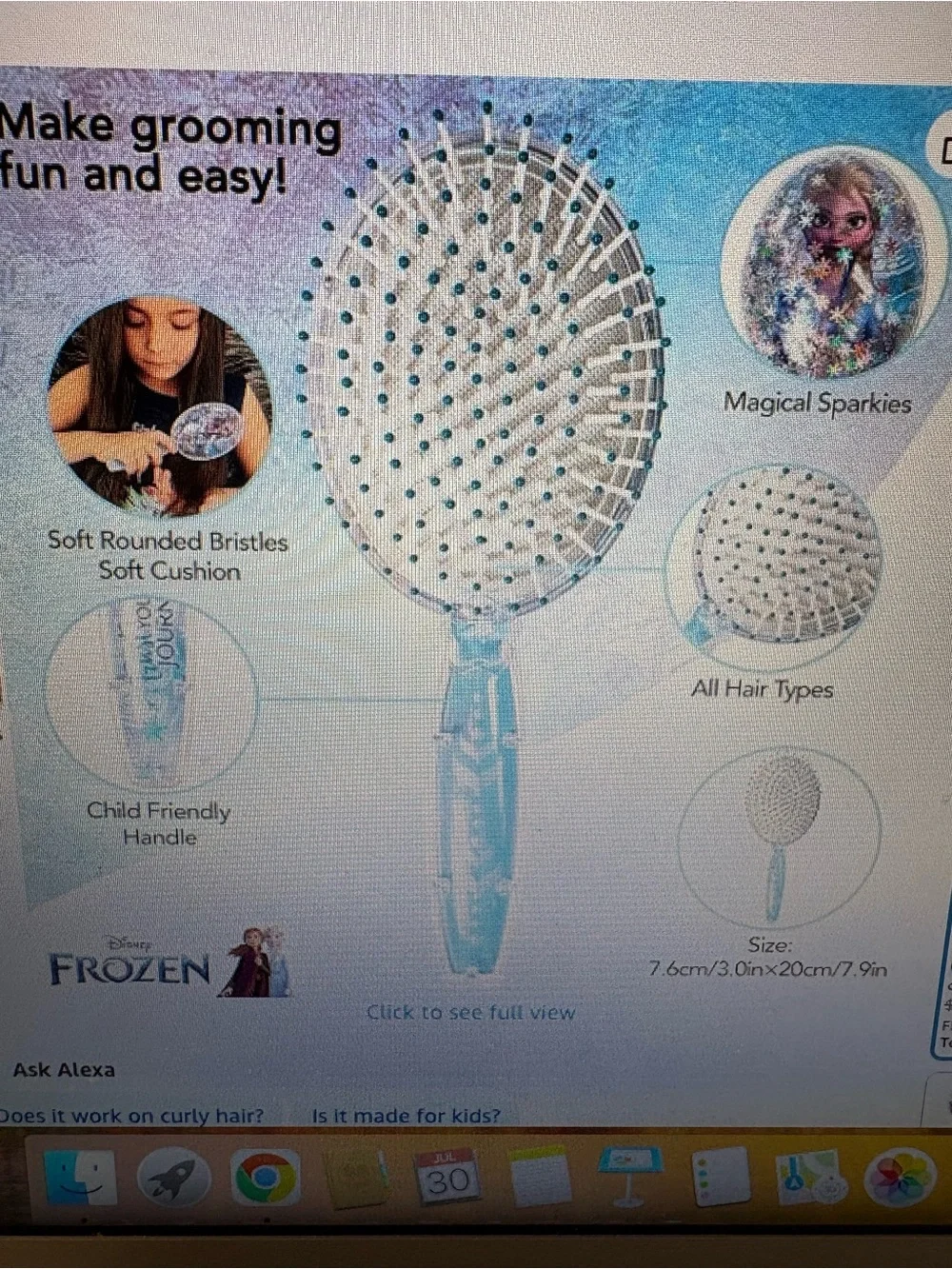 Disney hair snowflake brush